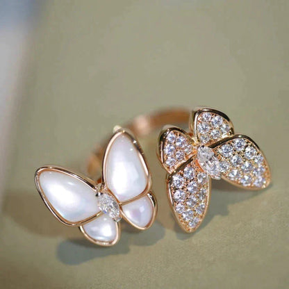 ¡®Aura Jewels¡¯TWIN BUTTERFLY DIAMOND MOP RING