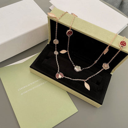 ¡®Aura Jewels¡¯LUCKY SPRING 15 MOTIFS ROSE GOLD NECKLACE
