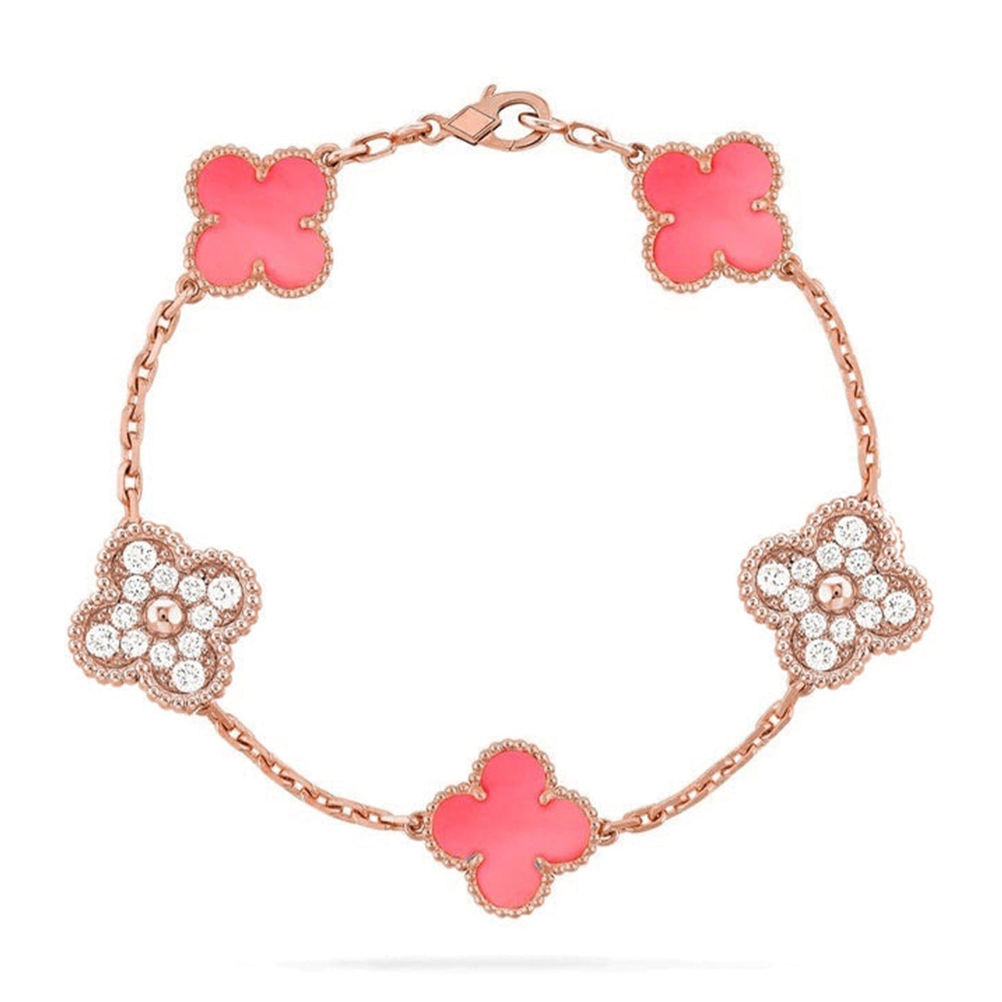 [Aura Jewels]New  CLOVER 5 MOTIFS  PINK MOP BRACELET COLLECTION
