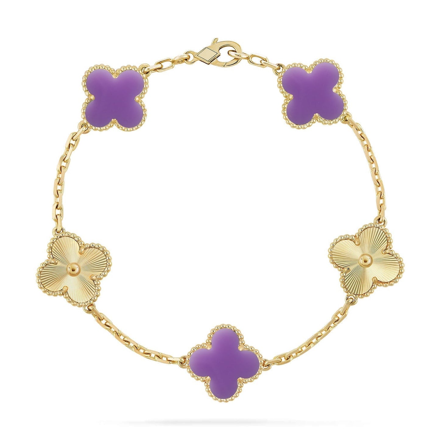[Aura Jewels]New CLOVER 5 MOTIF LIGHT PURPLE BRACELET COLLECTION