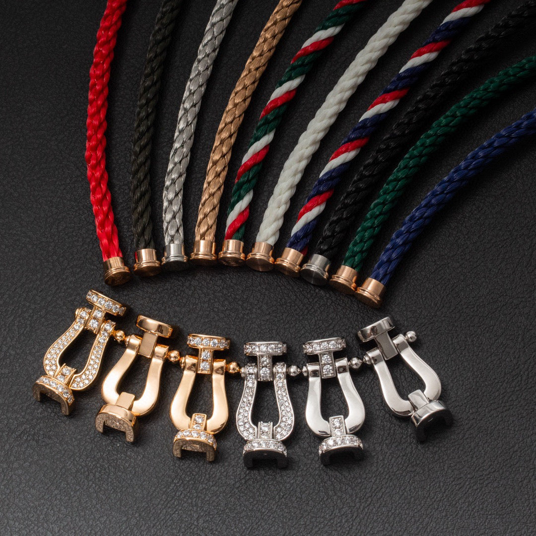 ¡®Aura Jewels¡¯FORCE LARGE HORSESHOE FULL DIAMOND BRACELET ROSE GOLD