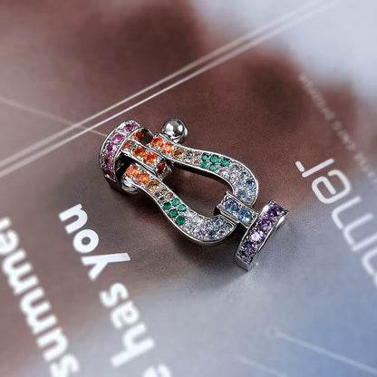 ¡®Aura Jewels¡¯FORC LARGE HORSESHOE  COLORED DIAMOND BRACELET SILVER