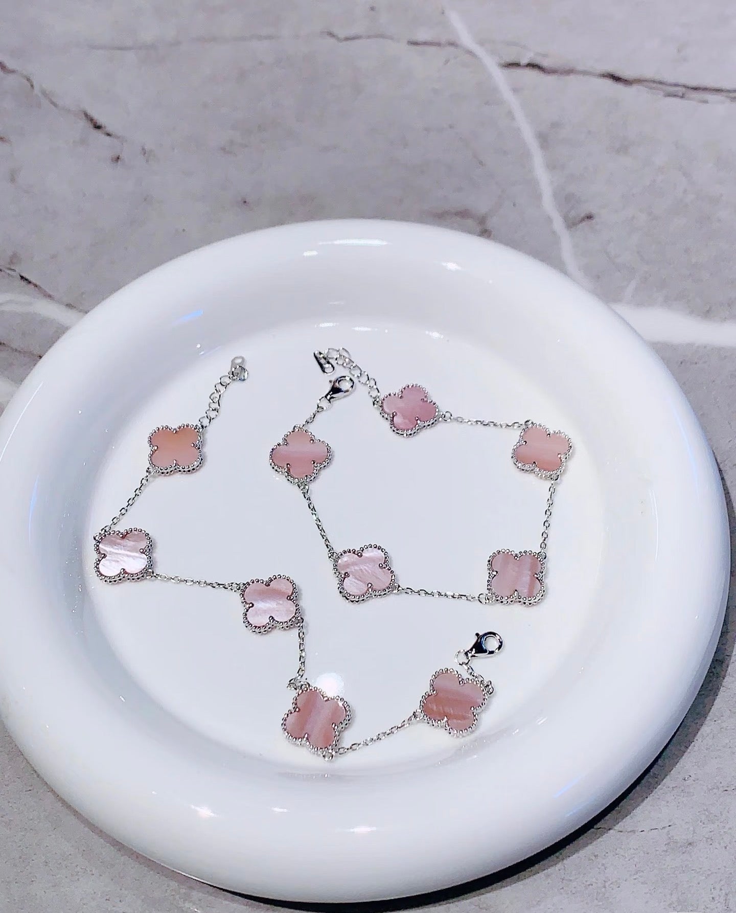 [Aura JewelsLight Pink Braided Bracelet