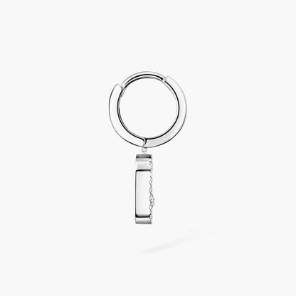 [Aura Jewels]Move Uno Single Diamond Hoop Earring
