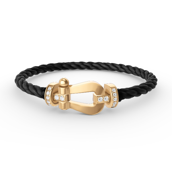 ¡®Aura Jewels¡¯FORCE LARGE HORSESHOE HALF DIAMOND BRACELET GOLD